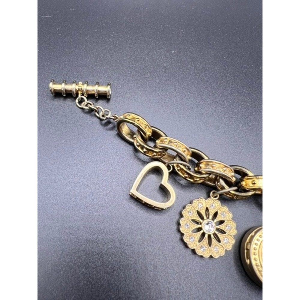 Vintage Anne Klein Gold-Tone Charm Bracelet Watch Locket – 100g Heavy Link - Picture 7 of 11